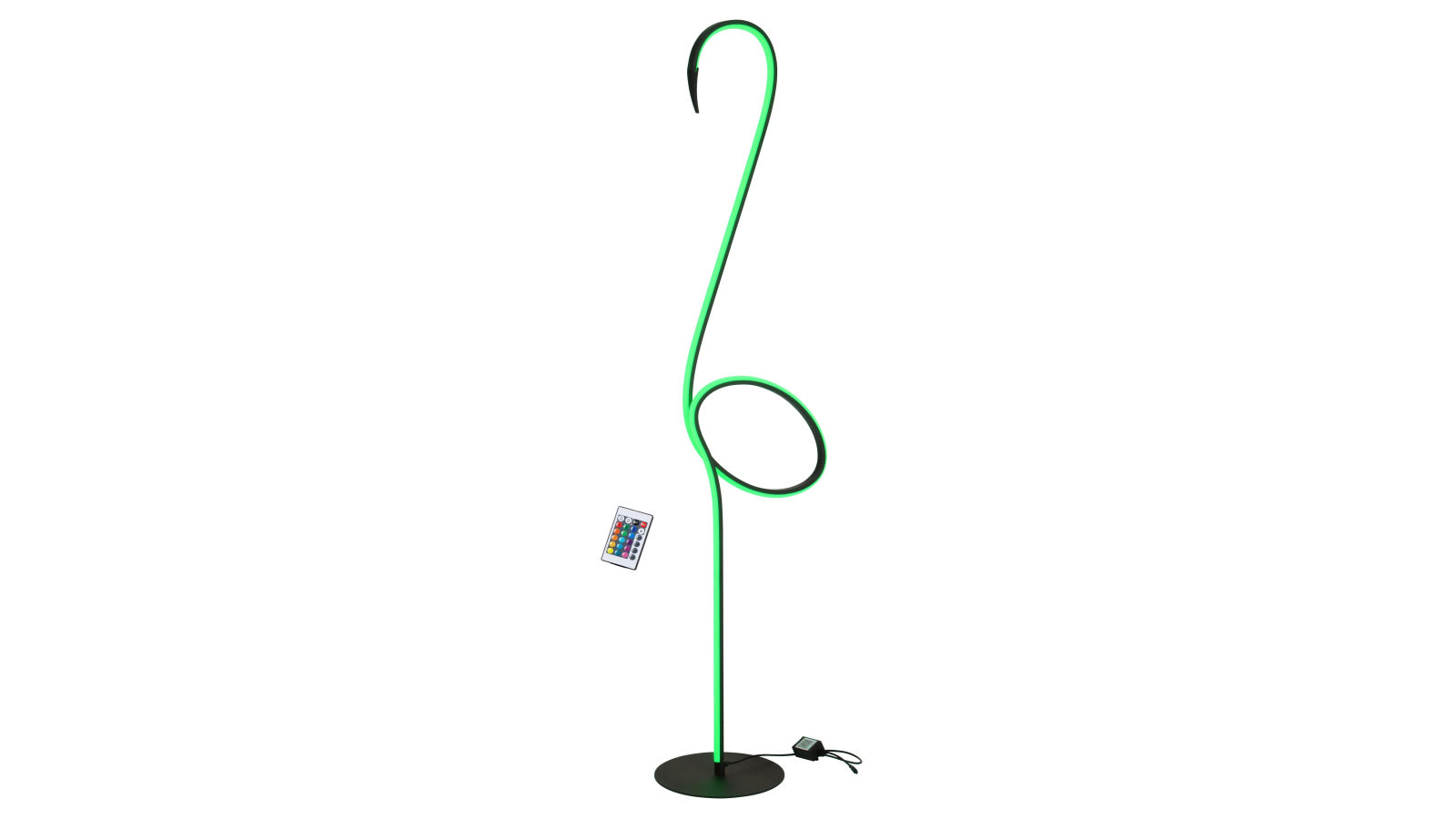 Pretty & Practical Solform LED Floor Lamp with RGB Remote Control in Black Finish