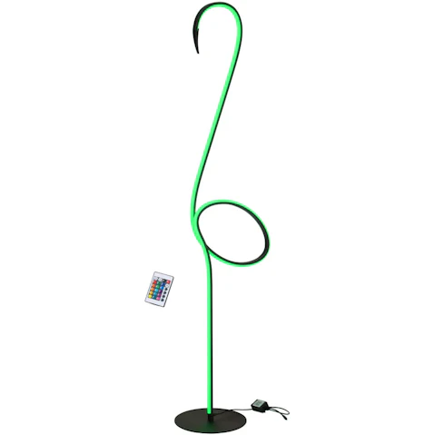 Pretty & Practical Solform LED Floor Lamp with RGB Remote Control in Black Finish