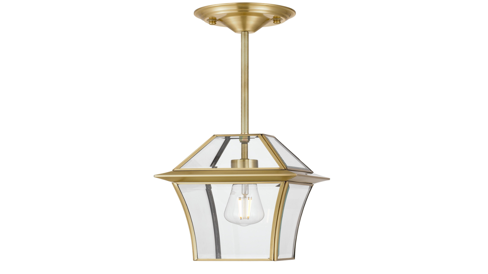 Pretty & Practical Metal Norawood Pendant Light with Chain Suspension - Brass