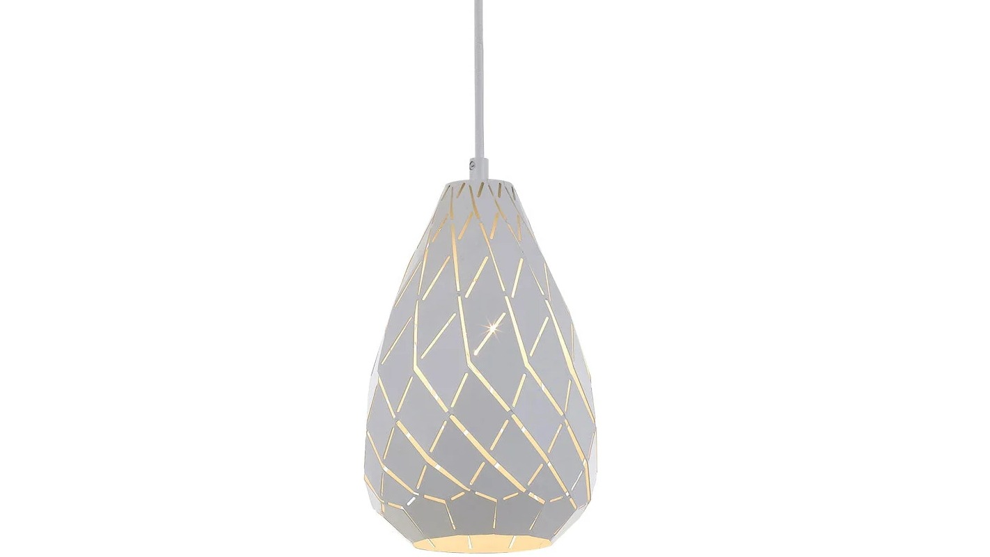 Pretty & Practical Solmark Compact Pendant Lamp with 2m Soft Textile Cable- White