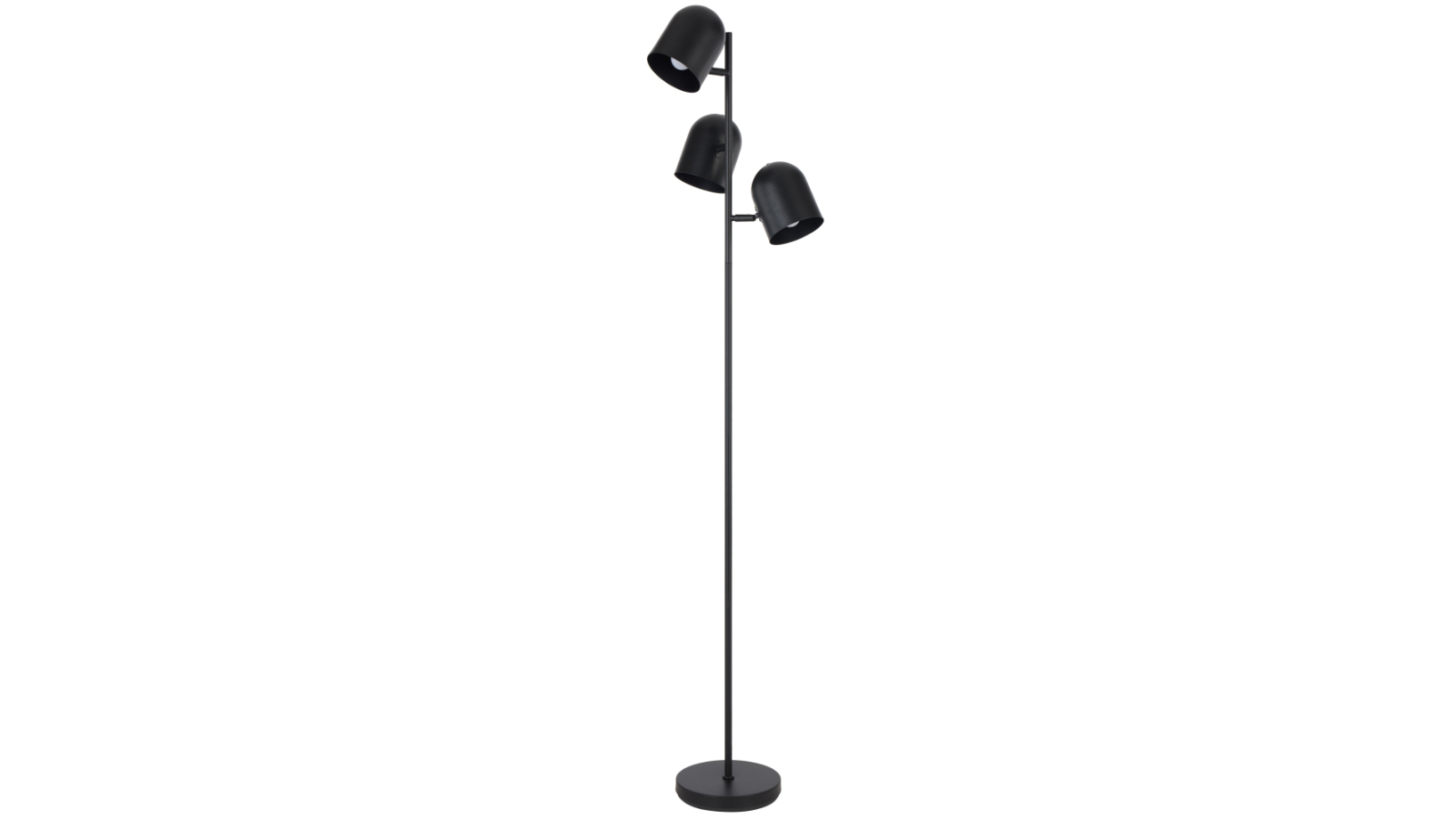 Pretty & Practical Bergamo Black Satin 3-Light Floor Lamp with Adjustable Head Switch