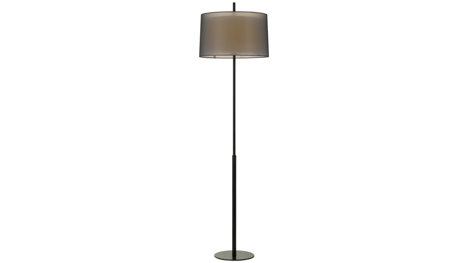 Pretty & Practical Asti Black Two-Part Floor Lamp with Adjustable Brightness and Stylish Shade