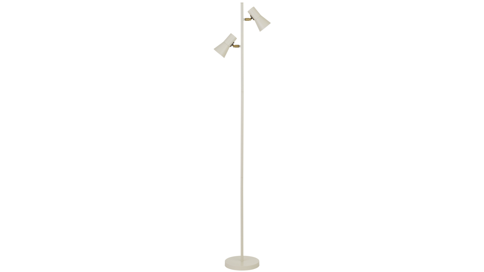 Pretty & Practical Valencia Beige Satin Floor Lamp with Brass Trim and White Interior 
