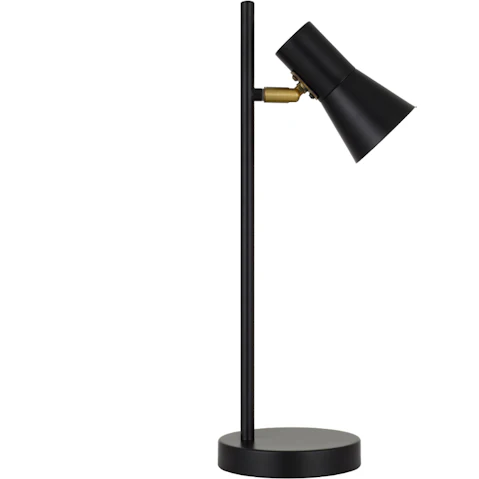 Pretty & Practical Bilbao Brass table Lamp with Luxurious Accent Lighting - Satin Black