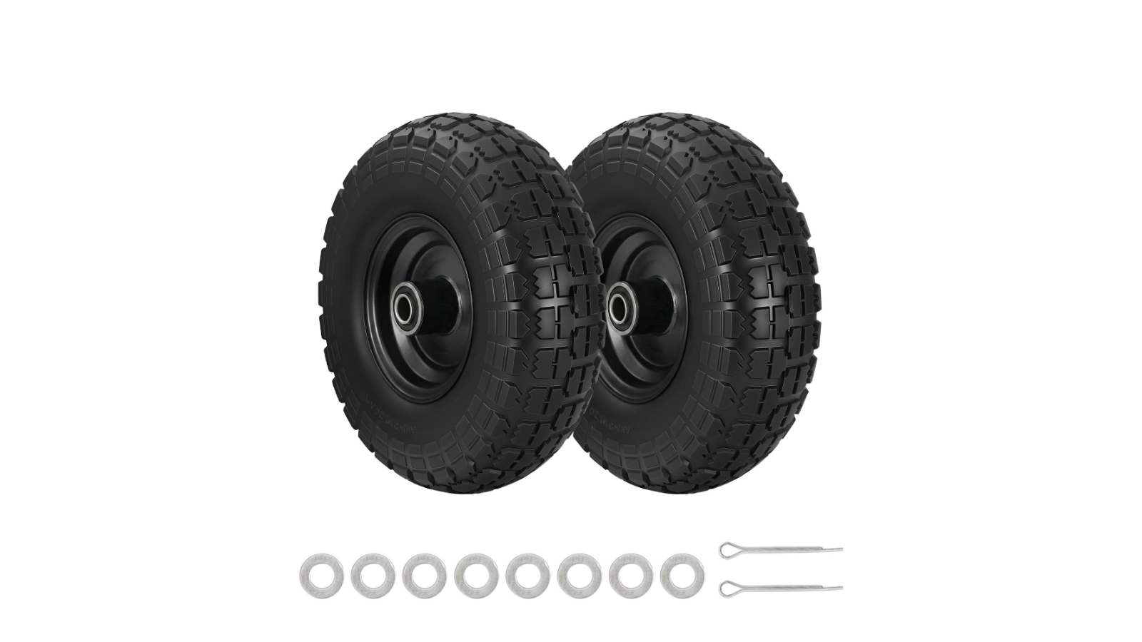 Gardeon 2 Piece Solid Rubber Wheels Flat-Free Replacement Tire - Black