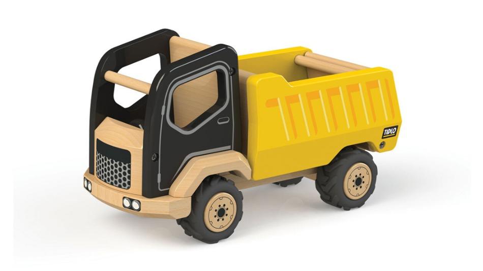 Tidlo 25cm Kids Tipper Truck Figure Wooden Fun Interactive Pretend Play - 3 year+