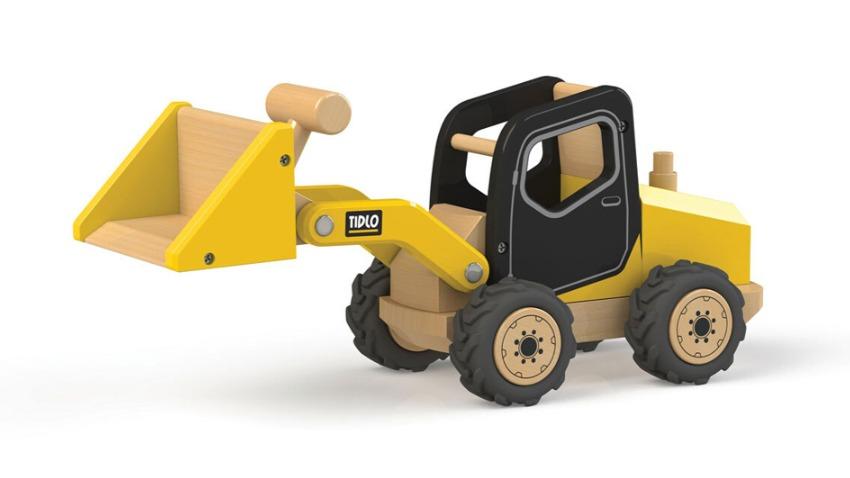 Tidlo Front End Loader Figure 33cm Wooden Toy Kids Interactive Pretend - 3 year+