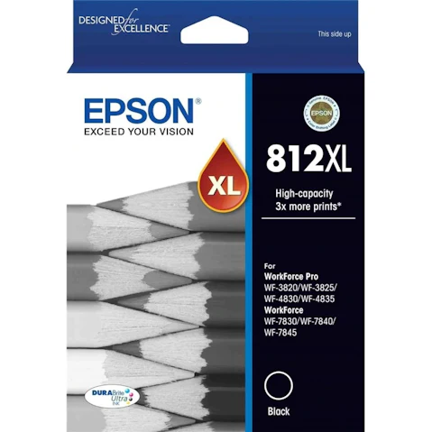 Epson 812XL High Capacity DURABrite Ultra Ink Cartridge - Black