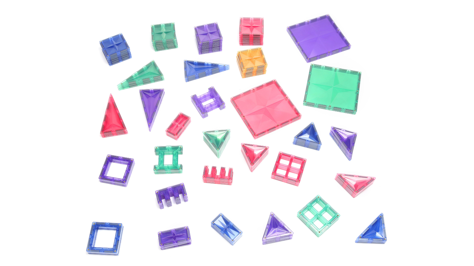 MNTL 120 Piece Pastel Star Magnetic Tile Set