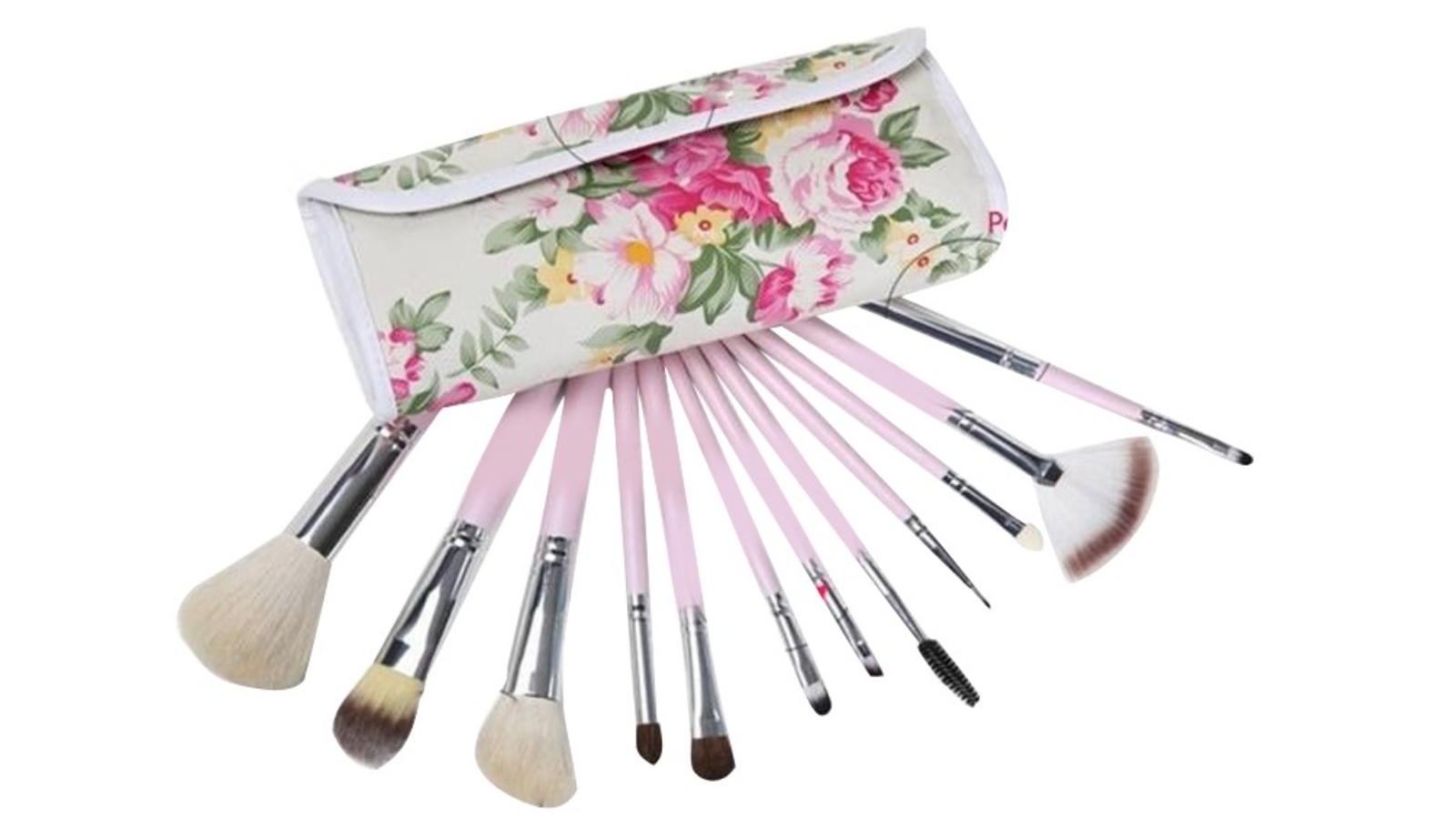 TODO Soft Bristle 12 Piece Professional Makeup Brush Set with Carry Case  - Rose