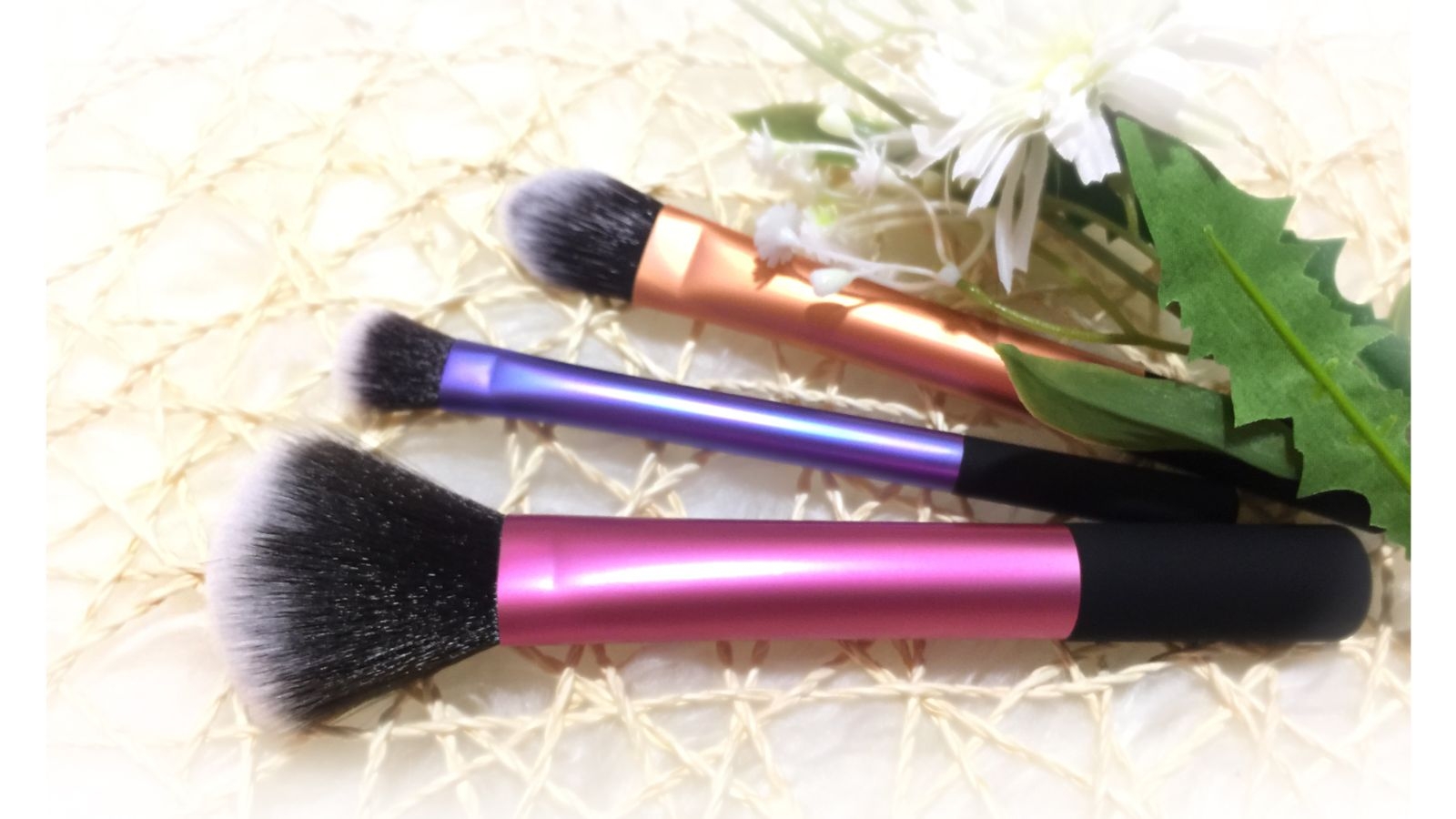 TODO 3 Piece Travel Multi Task Professional Fiber Makeup Brush Set