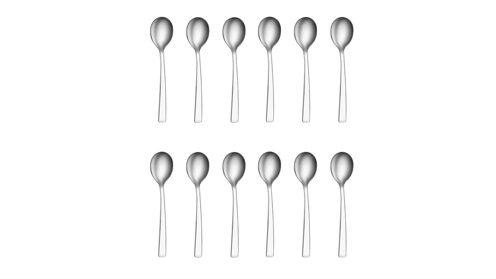TableKraft Amalfi Stainless Steel Soup Spoons - Set of 12