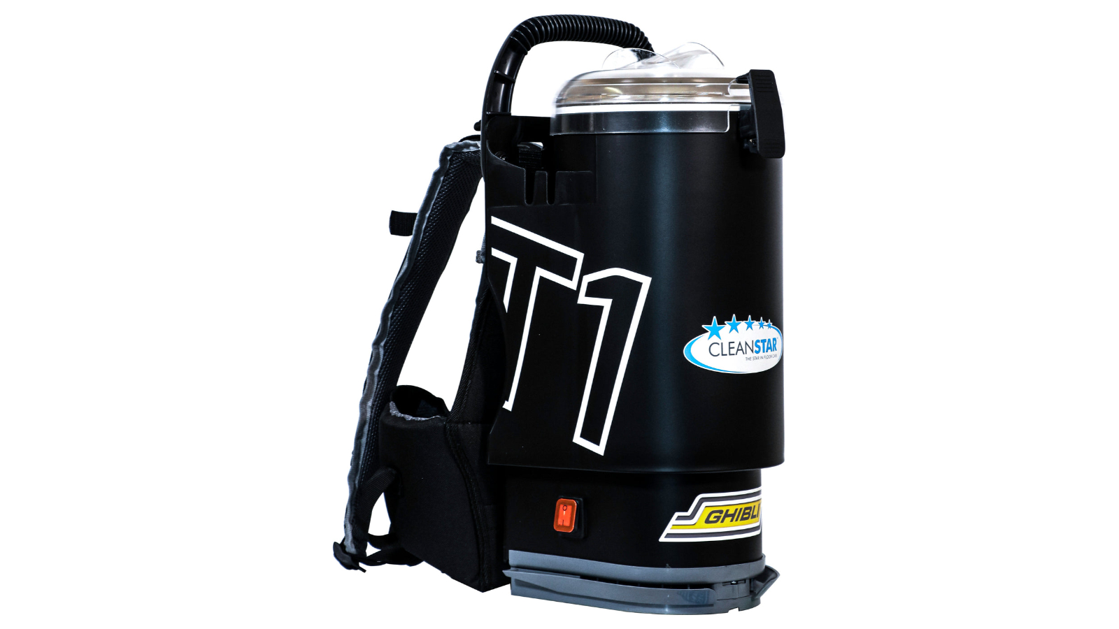 Ghibli Backpack Commercial Vacuum with Clear Lid - Black