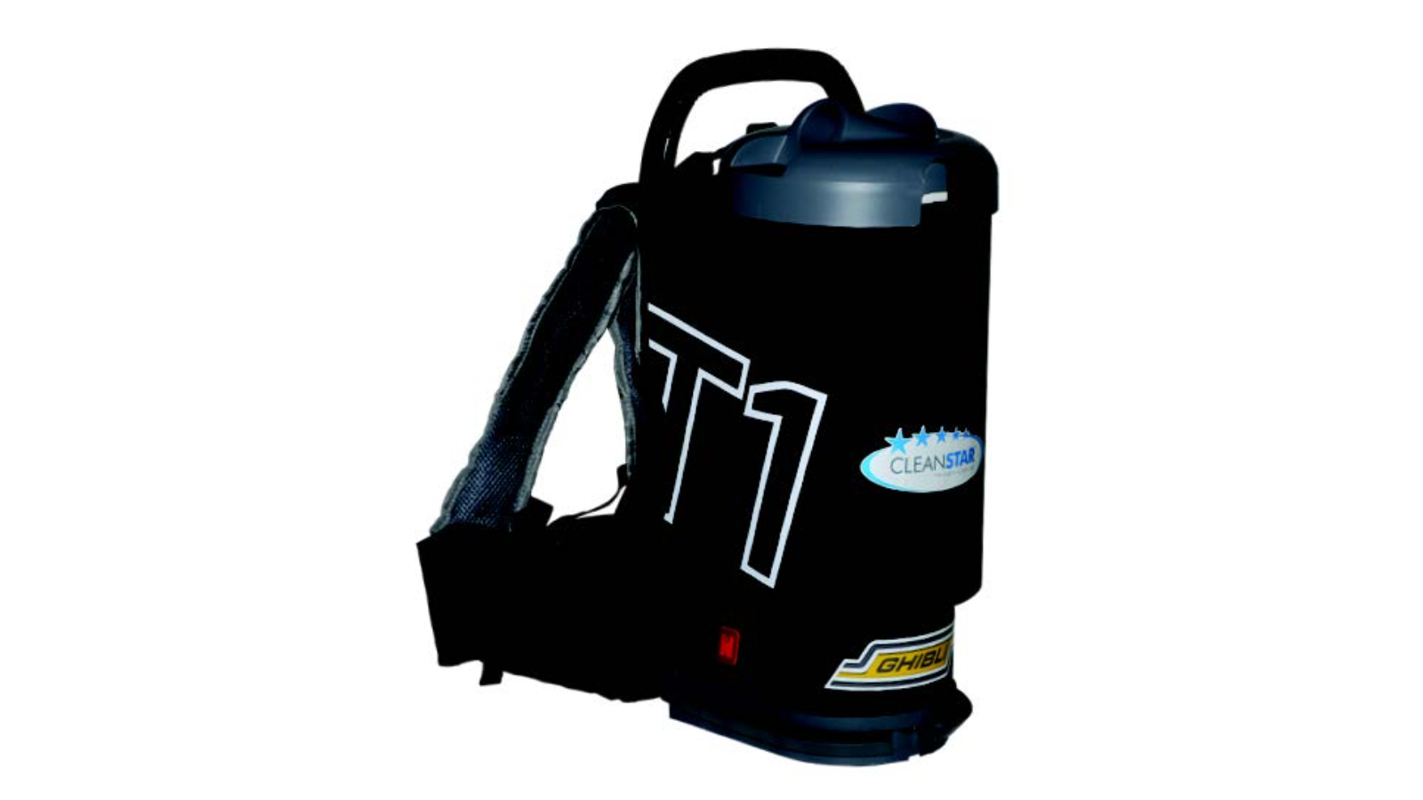 Ghibli Backpack Commercial Vacuum with Grey Lid - Black
