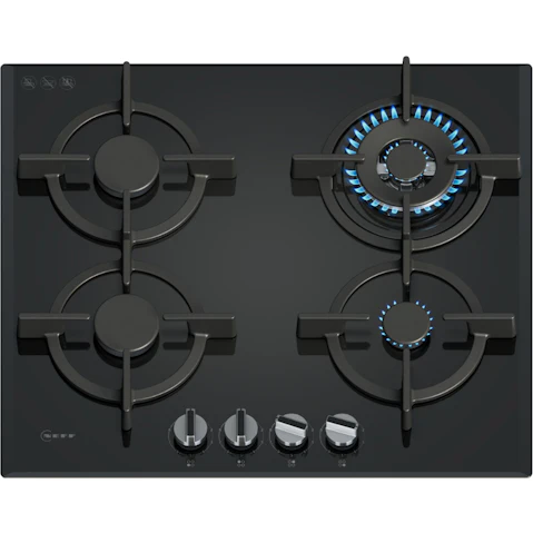 Neff 60cm N 70 Tempered Glass Gas Cooktop - Black