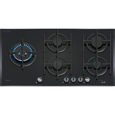 Neff 90cm N 90 Tempered Glass Gas Cooktop - Black