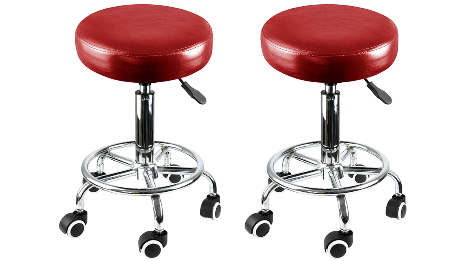 Levede 2-Pack Burgundy Salon Bar Stool with Adjustable Height