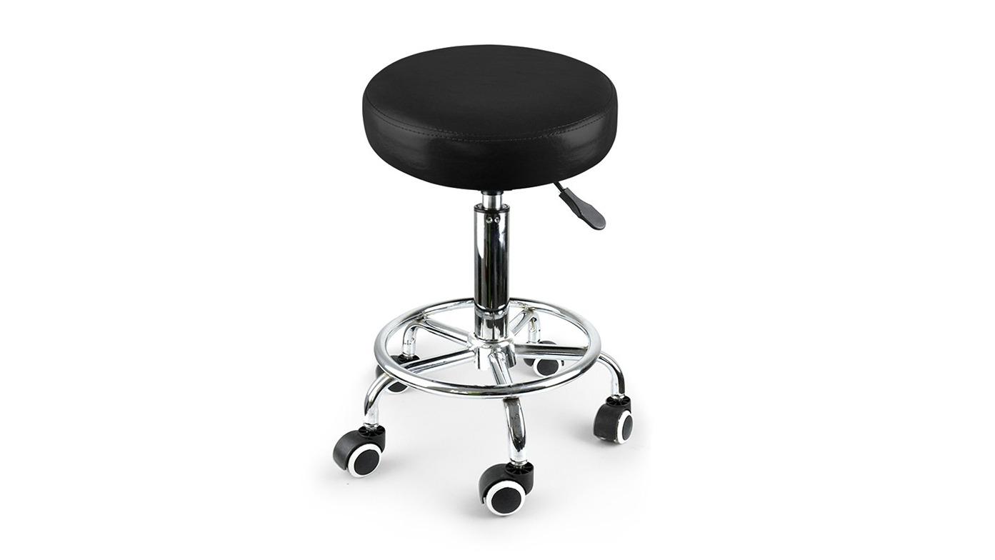 Levede 2 Piece Black Adjustable Height Salon Bar Stool