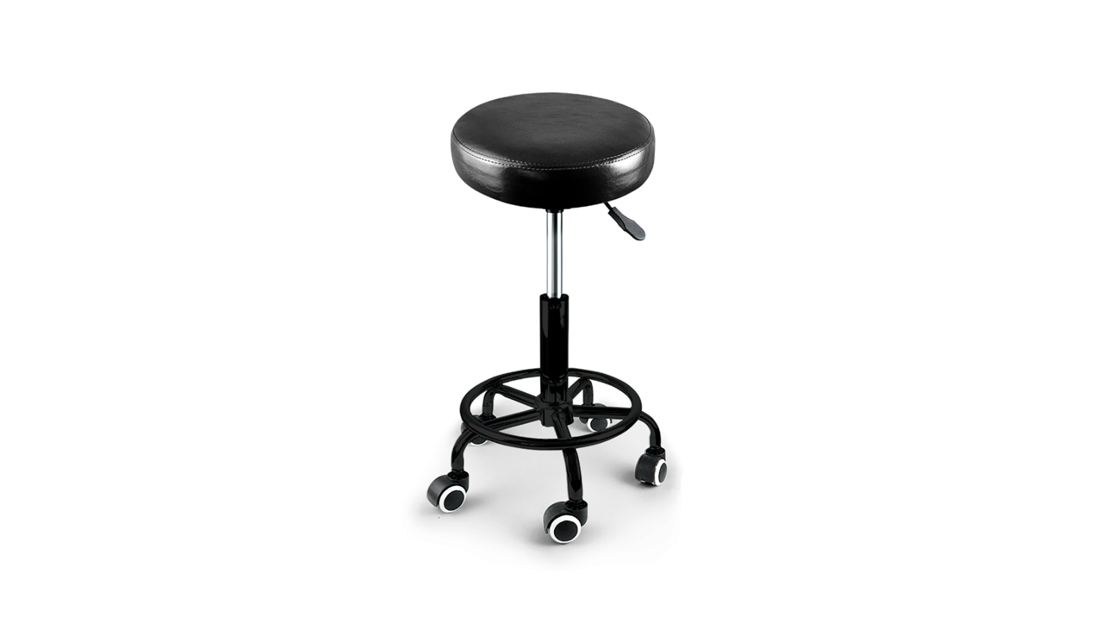 Levede Piece Black Salon Bar Stool with Adjustable Height Black Stand