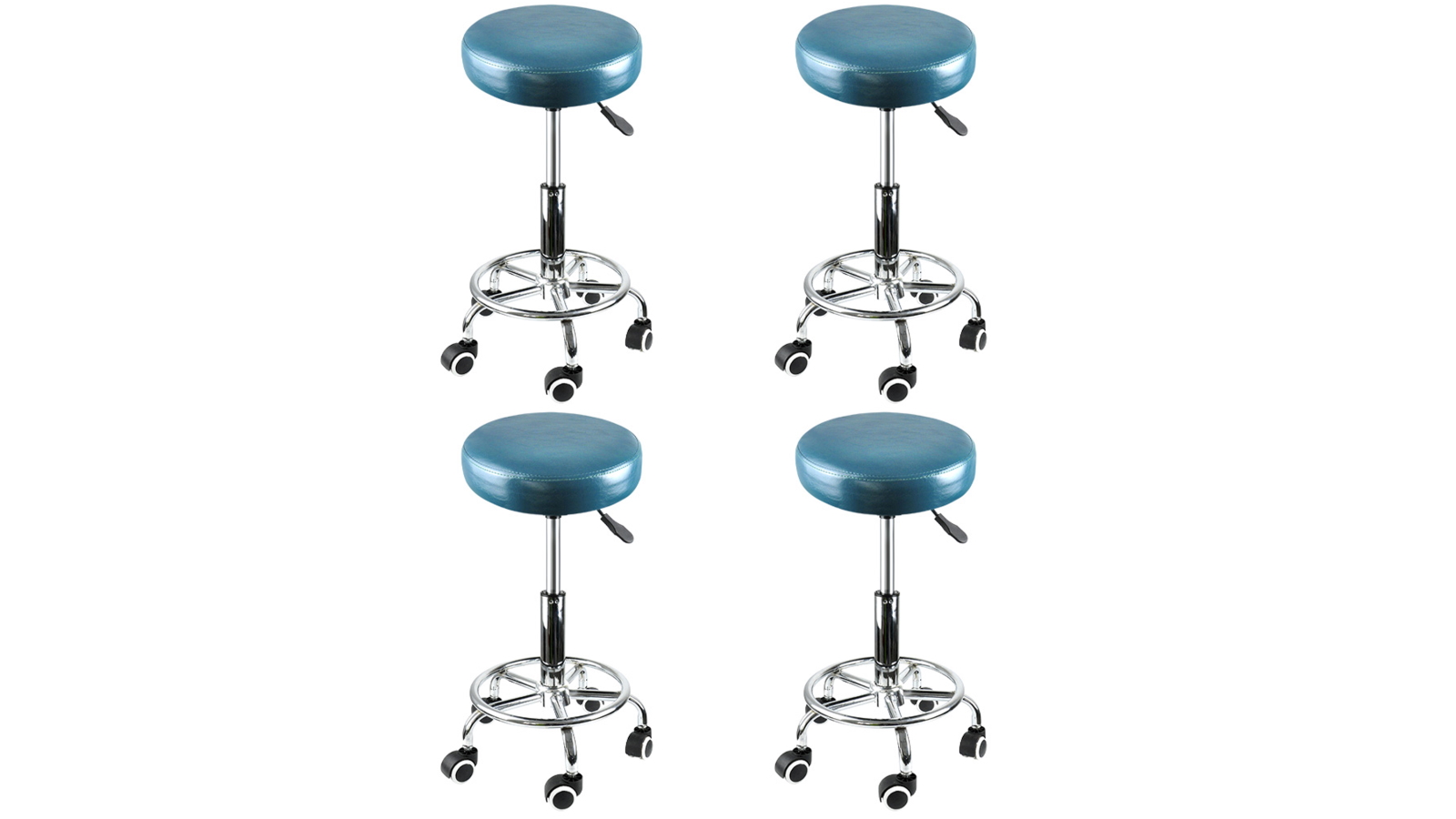 Levede 4-Pack Teal Salon Bar Stool with Adjustable Height