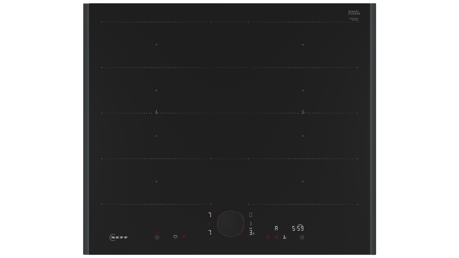 NEFF 600mm Flex Induction Cooktop with Twist Pad Flex Control - Anthracite Grey