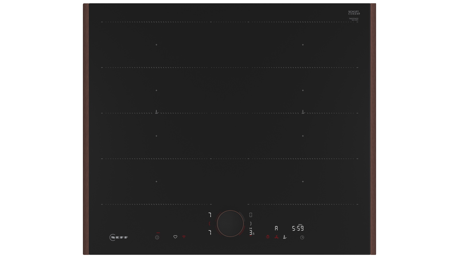 NEFF 600mm Flex Induction Cooktop with Twist Pad Flex Control - Brushed Bronze
