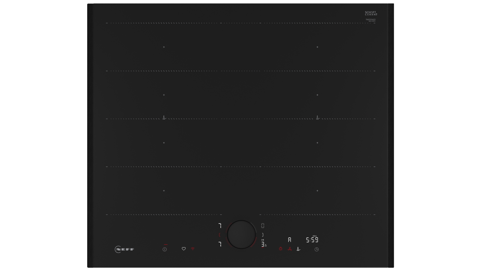 NEFF 600mm Flex Induction Cooktop with Twist Pad Flex Control - Deep Black