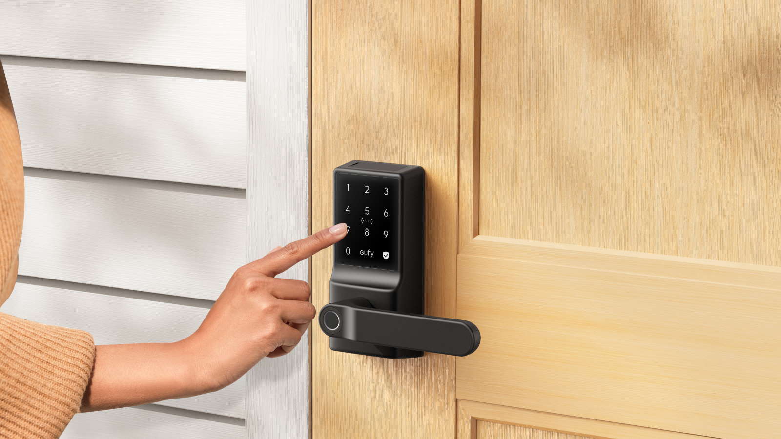 eufy Security C33 Smart Lever Lock - Black | Harvey Norman