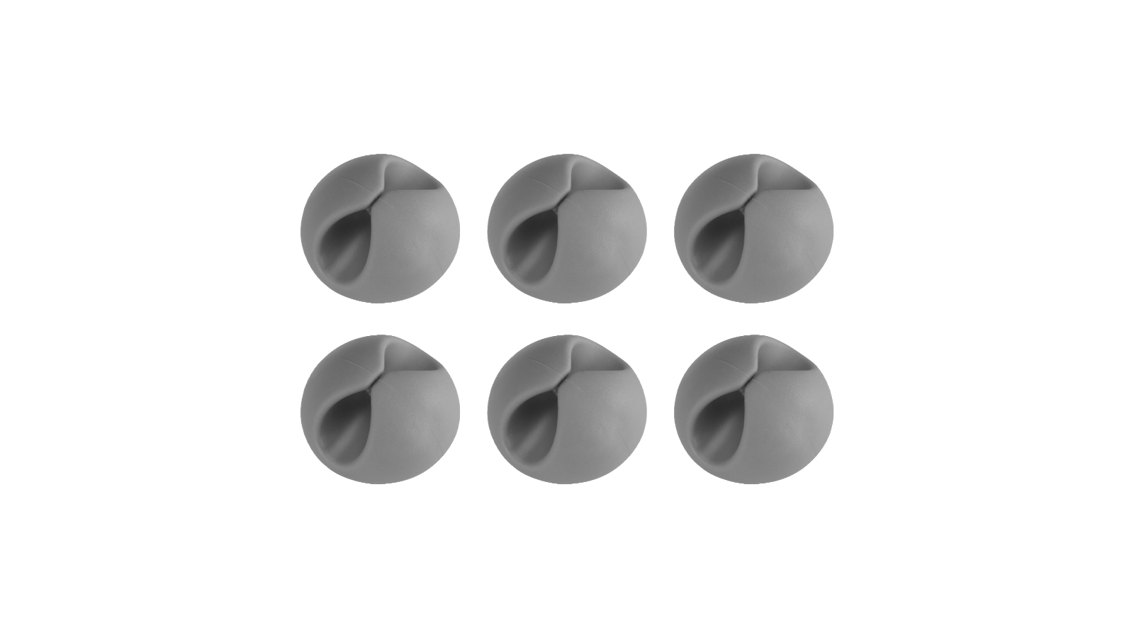 Desky Pack of 6 Single Cable Clip Organiser