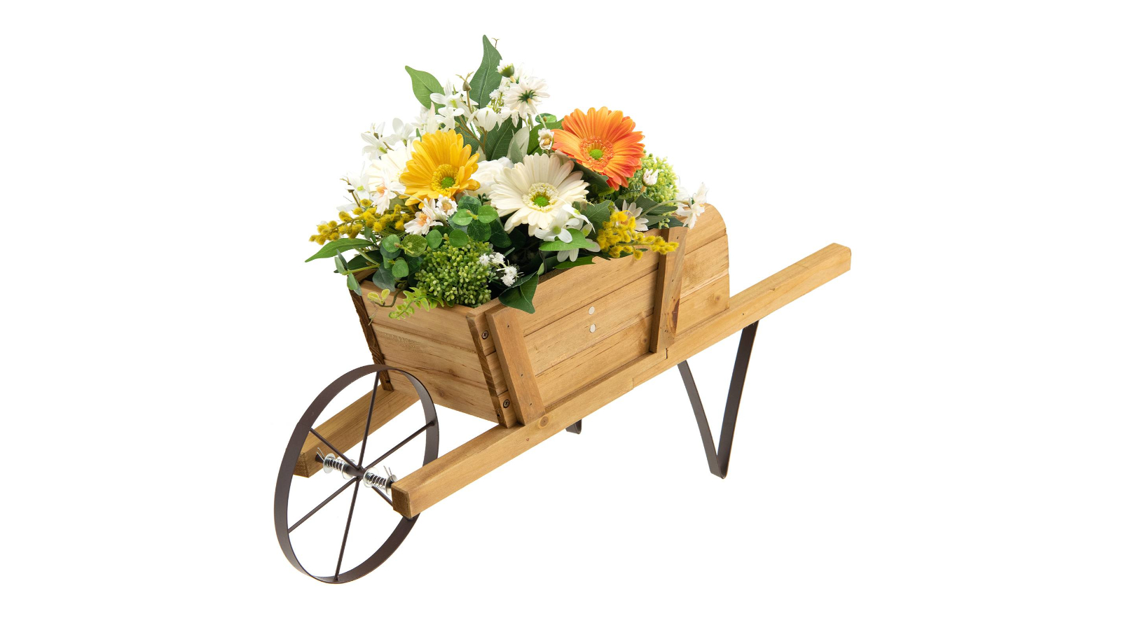 Costway Wooden Wagon Planter Flower Cart with 9 Accessories