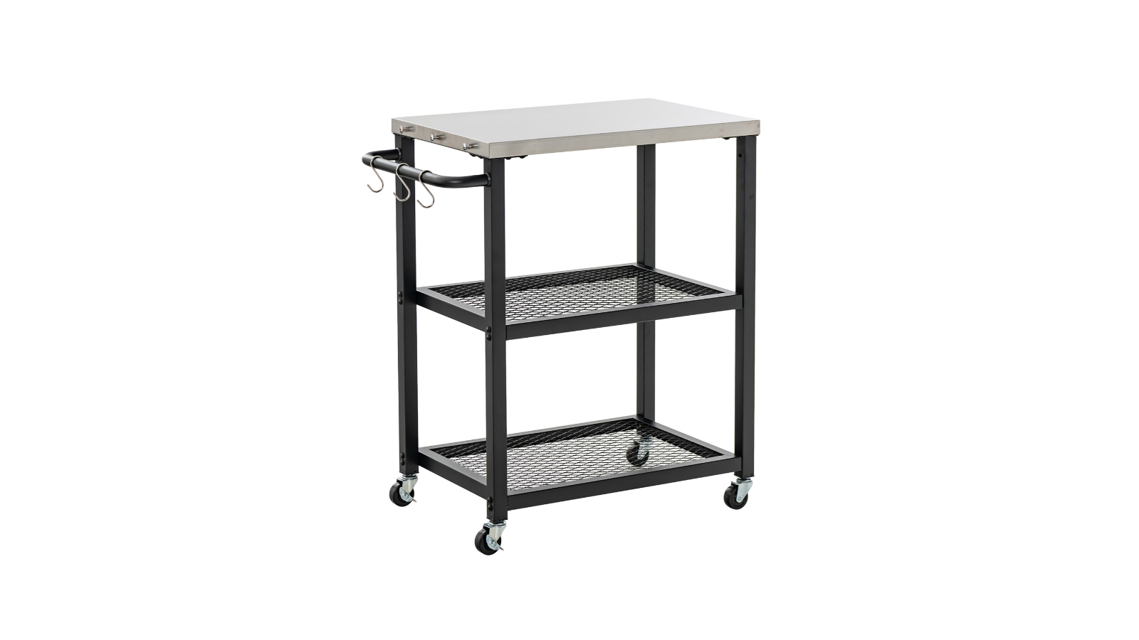 Costway 3-Tier Kitchen Serving Cart with Hooks and Tissue Holder