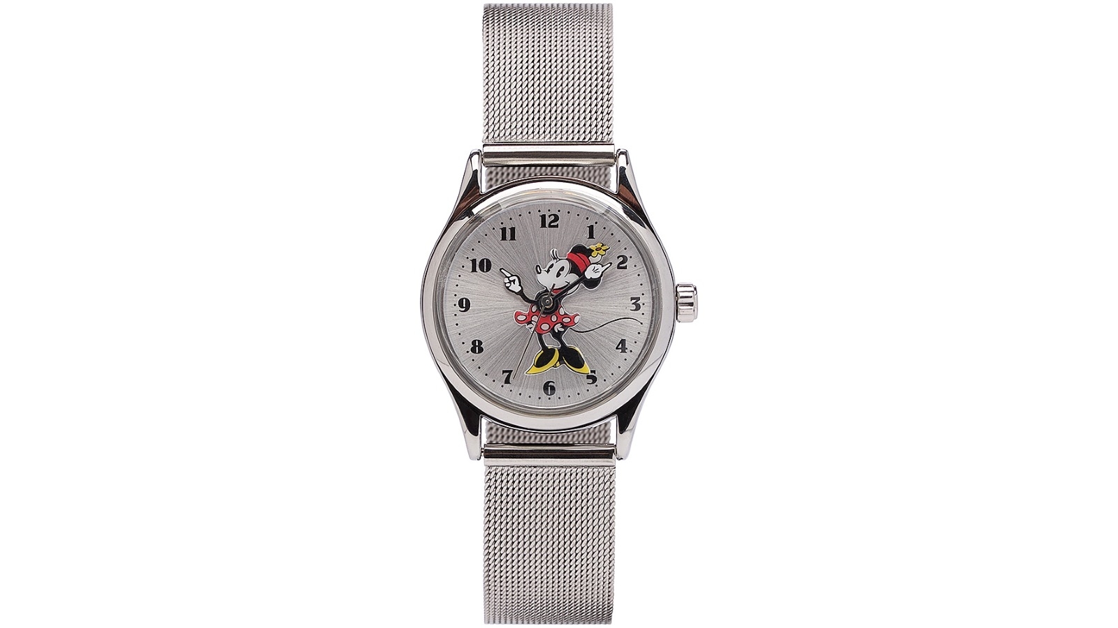 Disney Petite Minnie 2.5cm Silver Milanese Mesh Watch