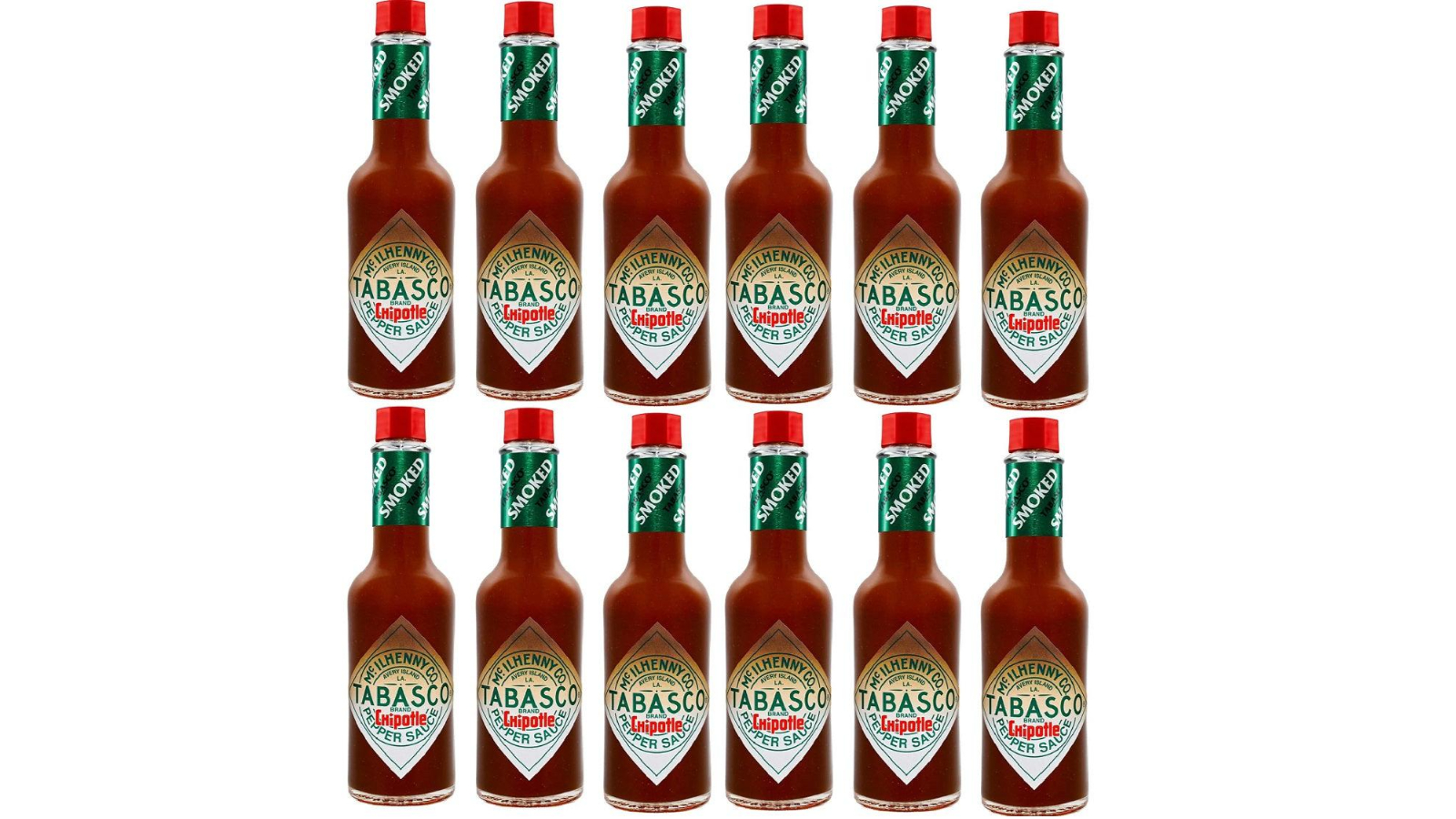 Tabasco Box of 12 Original Chipotle Pepper Hot Chilli Sauce - 60ml