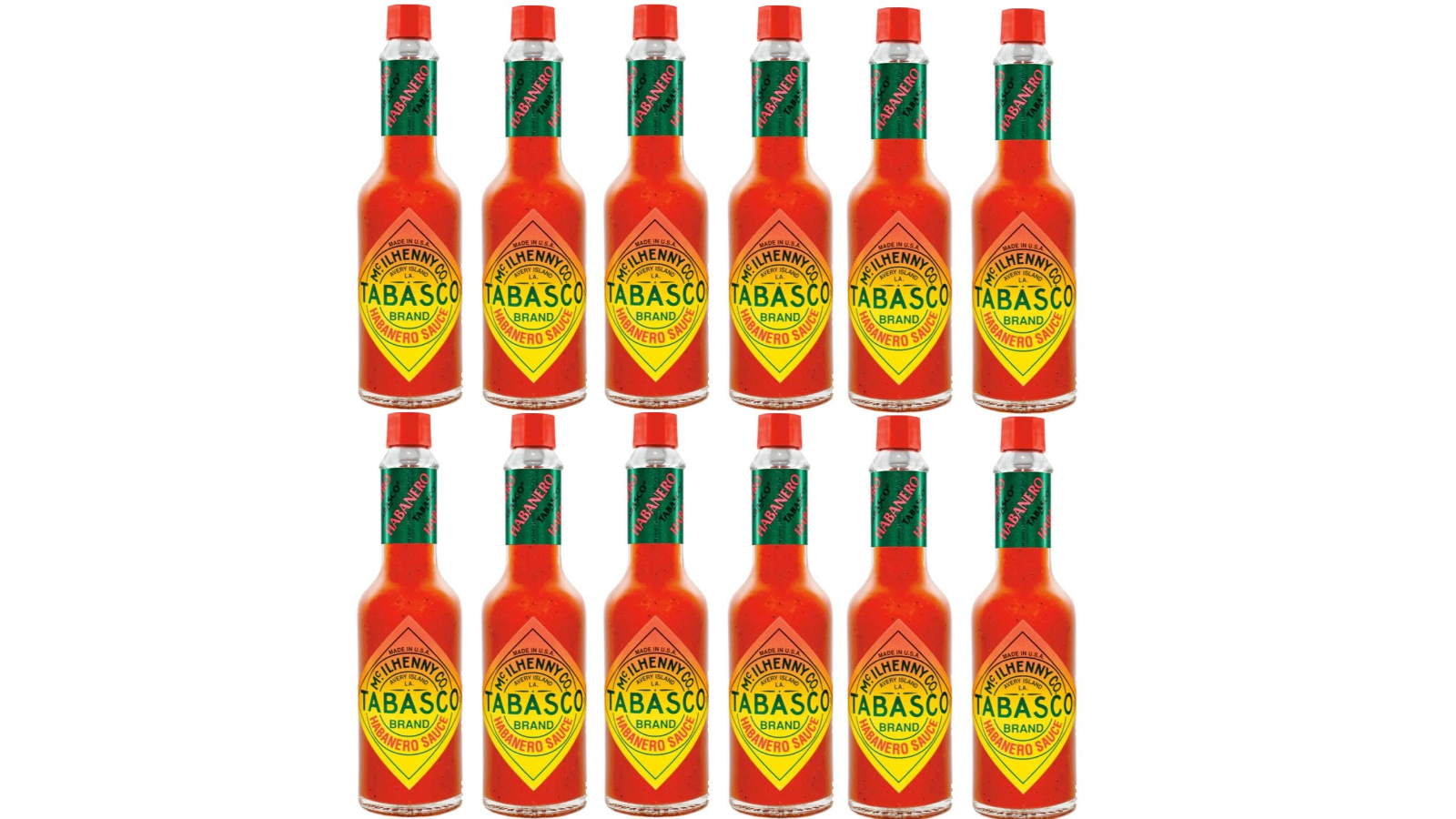 Tabasco Box of 12 Original Habanero Pepper Hot Chilli Sauce - 60ml
