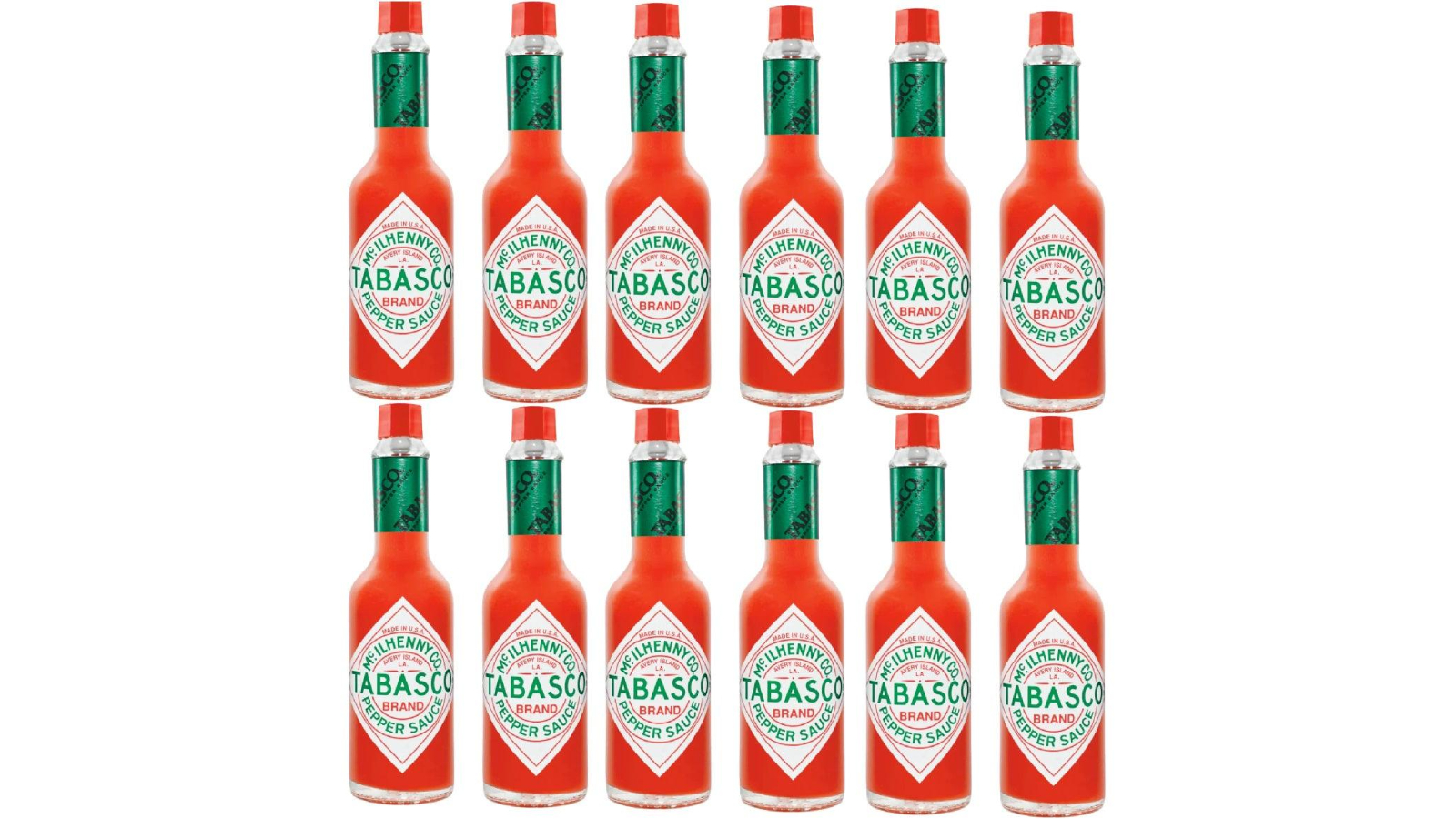 Tabasco Box of 12 Original Red Pepper Hot Chilli Sauce - 60ml