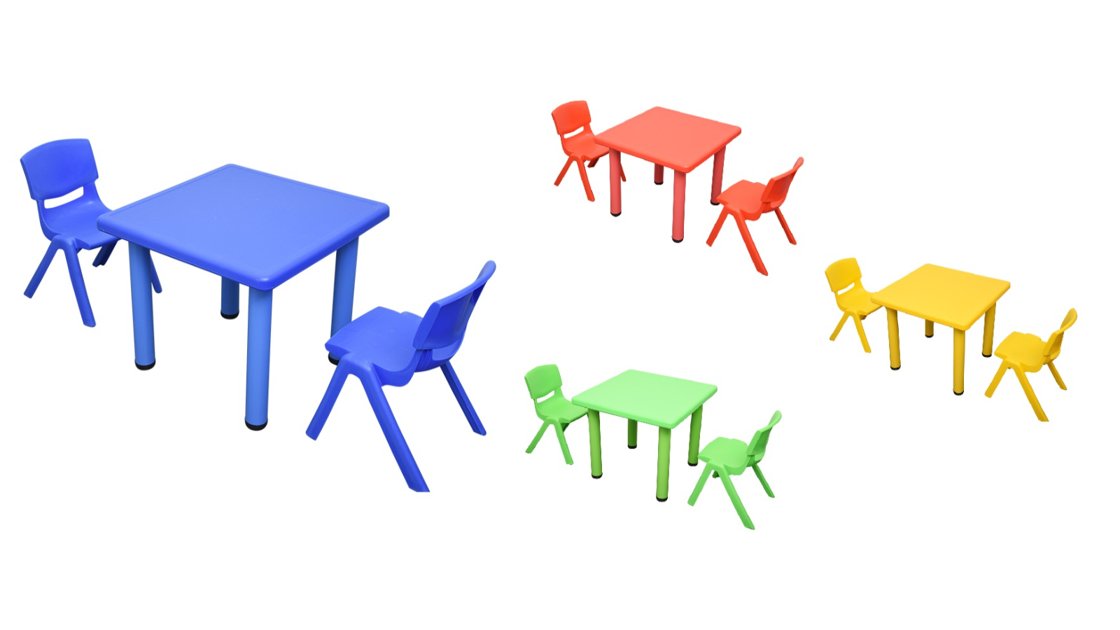 HelloDeal 60 x 60cm Kids Square Table and 2 Piece Chair