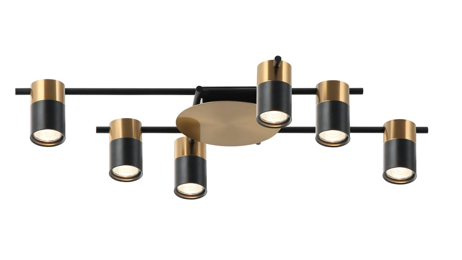 Tache Interior Ceiling Adjustable Spot Light GU10 X 6 Brass & Matte Black OD720mm H120mm