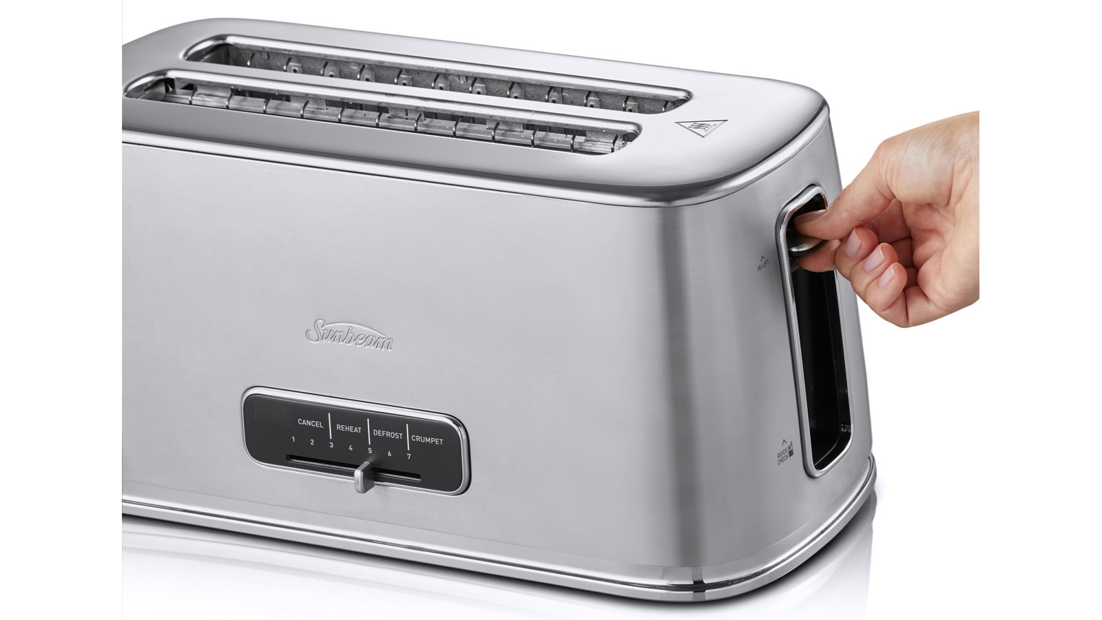 Sunbeam Arise 4Slice Long Slot Toaster Brushed Stainless Steel