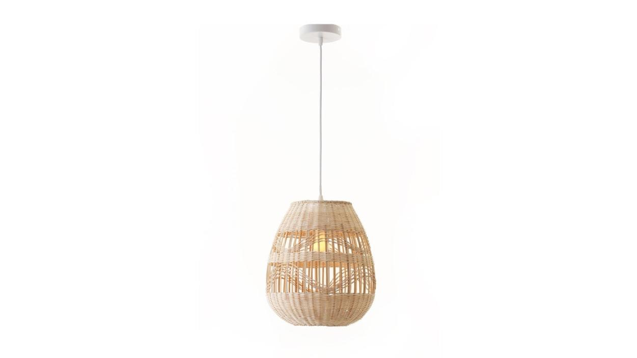 Luminea Tana Bamboo Rattan Cream Natural Pendant Lamp Light - Medium