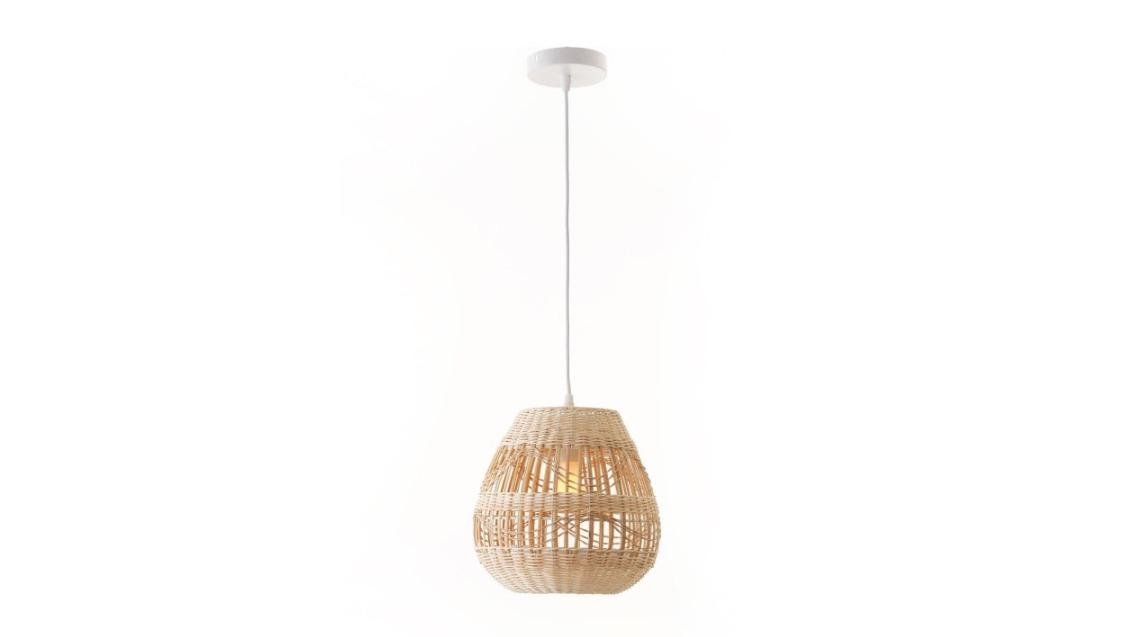 Luminea Tana Bamboo Rattan Cream Natural Pendant Lamp Light - Small