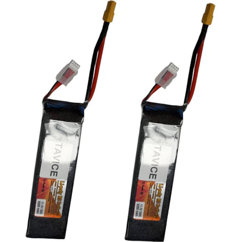 BatteryMate Pack of 2 Tavice 11.1V 5200mAh 120C 3S LiPo Battery with XT60 Connector