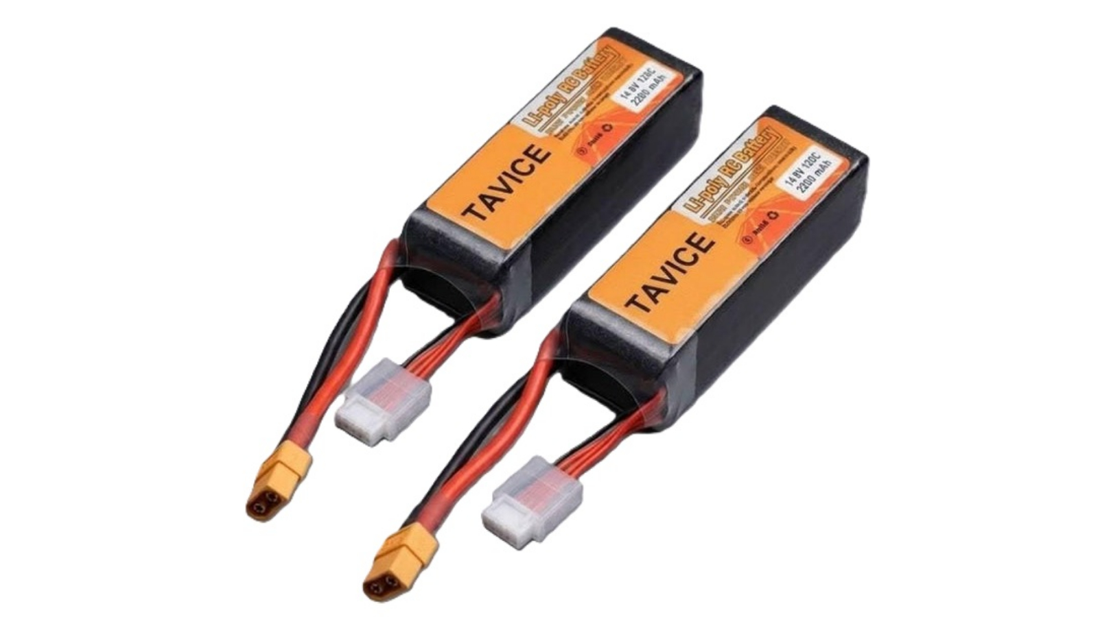 BatteryMate Pack of 2 Tavice 14.8V 2200mAh 120C 4S LiPo Battery with XT60 Connector