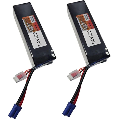 BatteryMate Pack of 2 Tavice 14.8V 9000mAh 130C 4S LiPo Battery with EC5 Connector