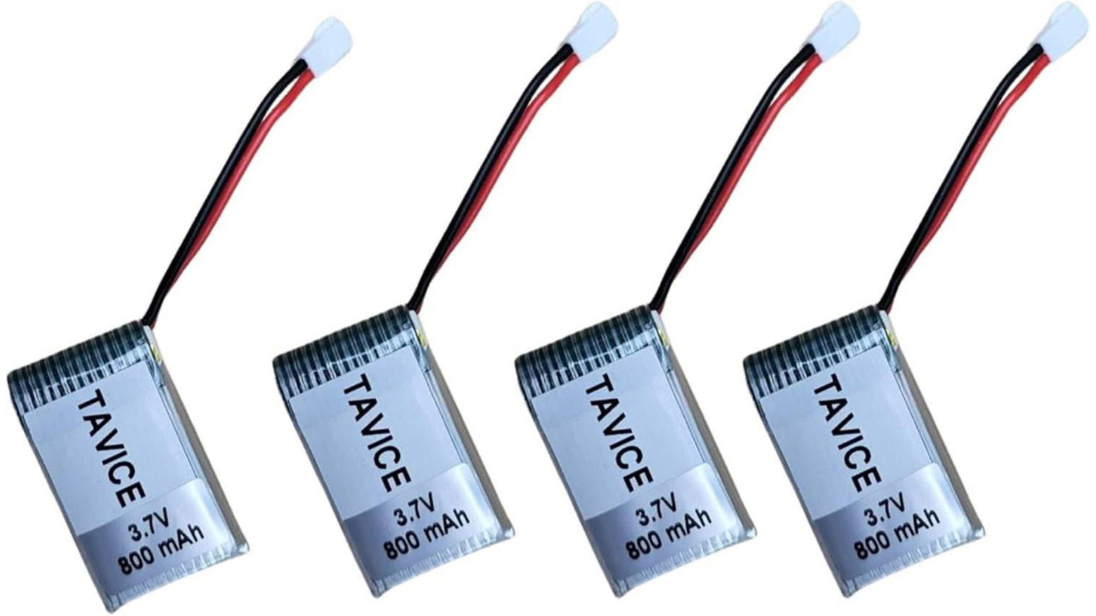 BatteryMate Pack of 4 Tavice 3.7V 800mAh LiPo Battery
