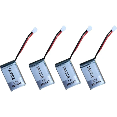 BatteryMate Pack of 4 Tavice 3.7V 800mAh LiPo Battery