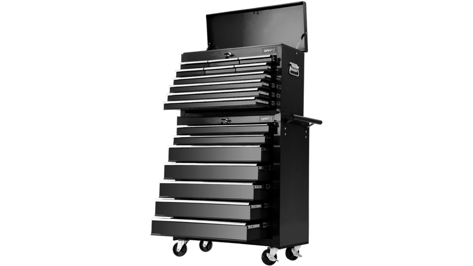 Giantz 17 Drawers Tool Box Trolley - Black