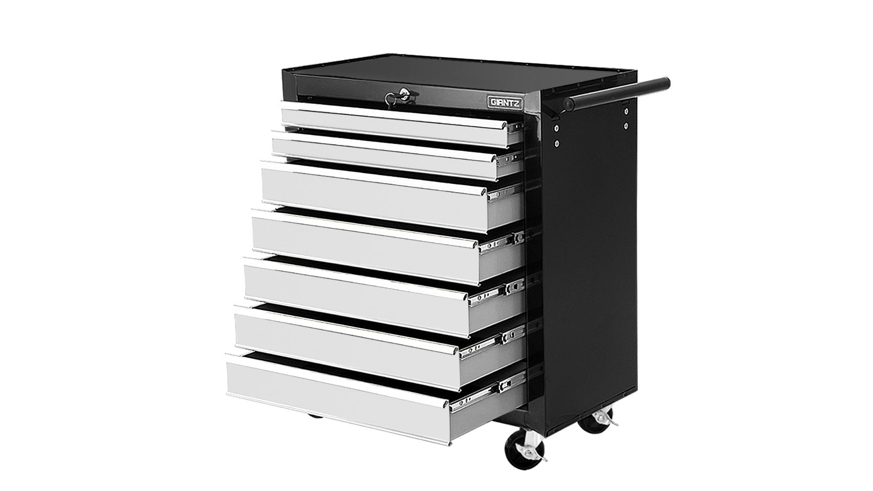 Giantz Tool 7 Chest Drawers - Black/Silver