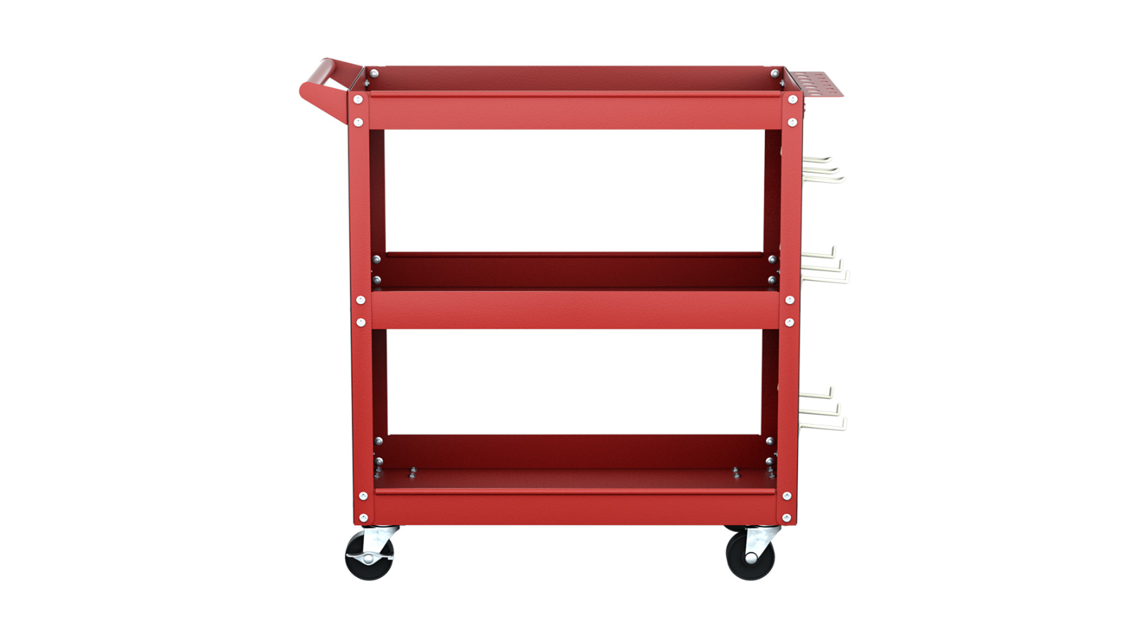 Giantz 3-Tier Workshop Garage Pegboard Hook Tool Storage Trolley - Red