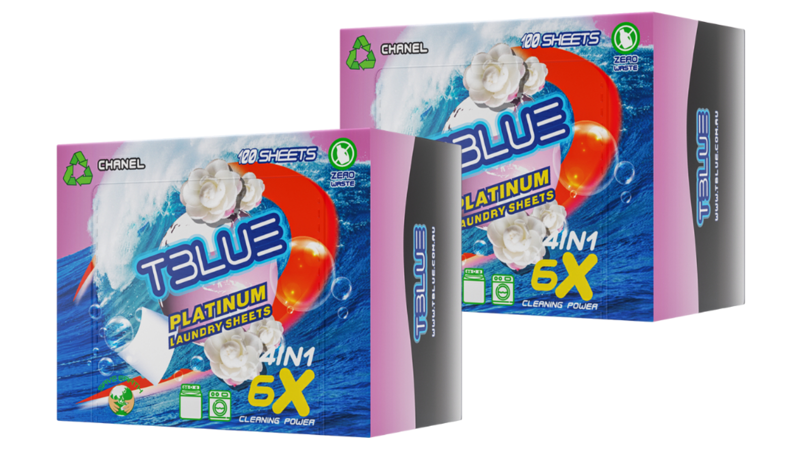TBLUE 100 Load Laundry Detergent Sheet Twin Pack - Chanel