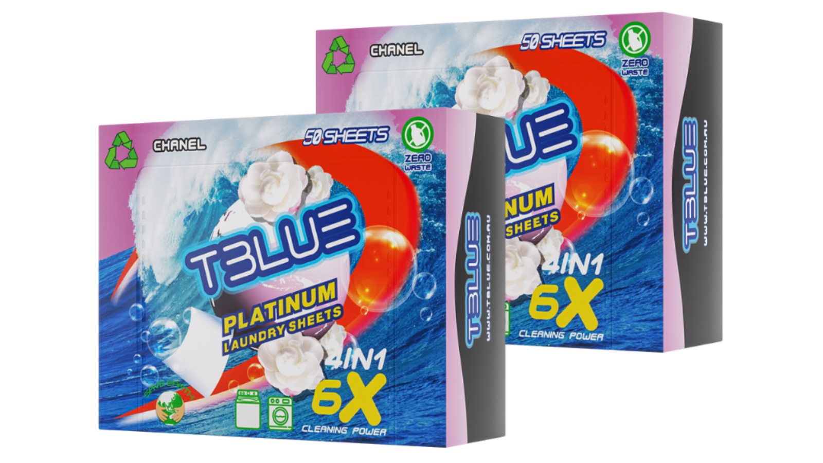 TBLUE 50 Load Laundry Detergent Sheet Twin Pack - Chanel